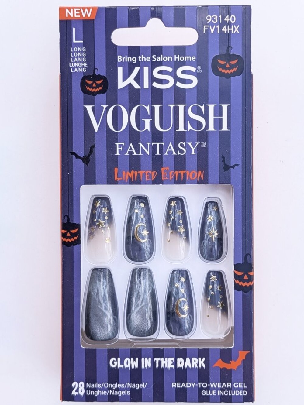 KISS Voguish Fantasy Glow-In-The-Dark Halloween Nails - Clowning